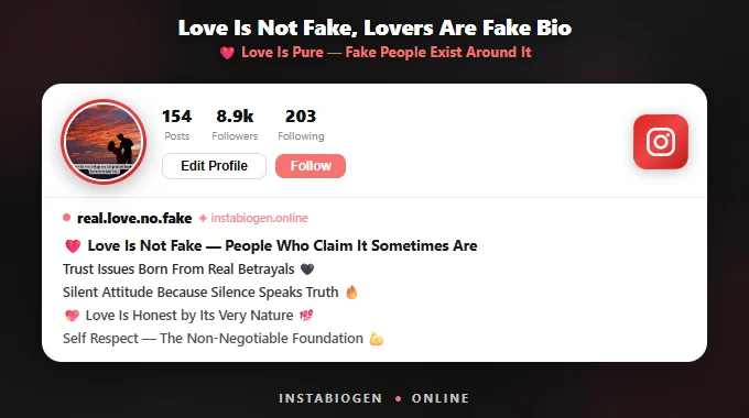 Love Is Not Fake, Lovers Are Fake Bio